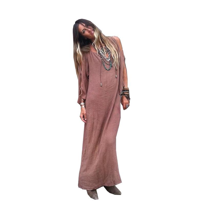 Women's Summer Sleeve Hollow Out Sexy Long Dress SIZE S-XL