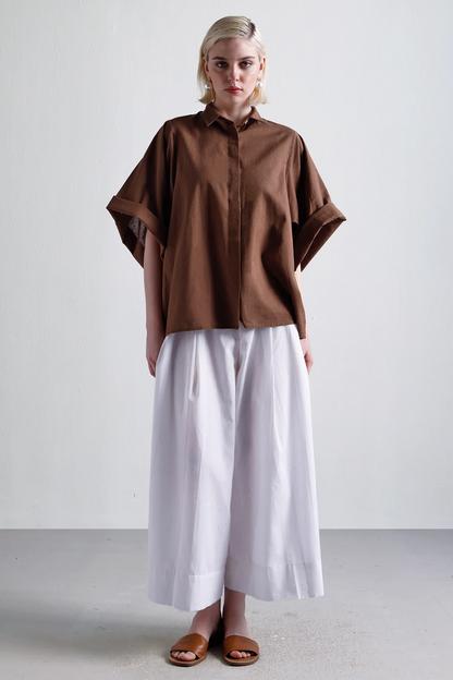 Andrea Oversized Shirt : Cocoa