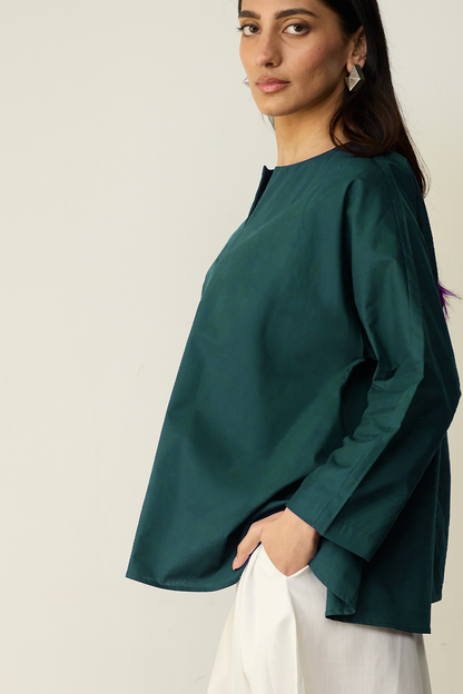 Raya Oversized Top : Emerald