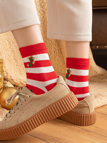 Womens Christmas Cartoon Pattern Socks