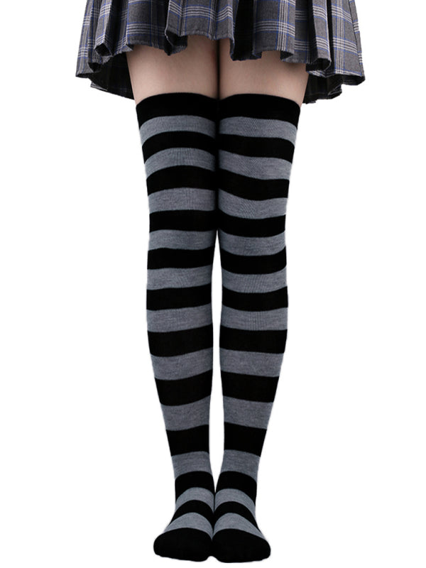 Womens Striped Two Tone Stockings