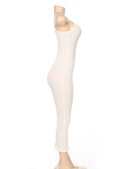 Womens Contrasting Color Sexy Open Back Slim Dress SIZE S-L